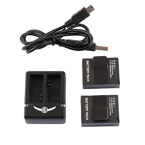 SMJ Smart Fast Multi-Input-Dual-Charging Charger  2x301 Batteries Travelling Set for Gopro Hero3/3