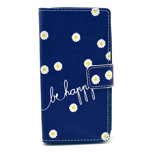 Be Happy Daisy Pattern PU Leather Full Body Cover with Card Slot for Nokia Lumia N630