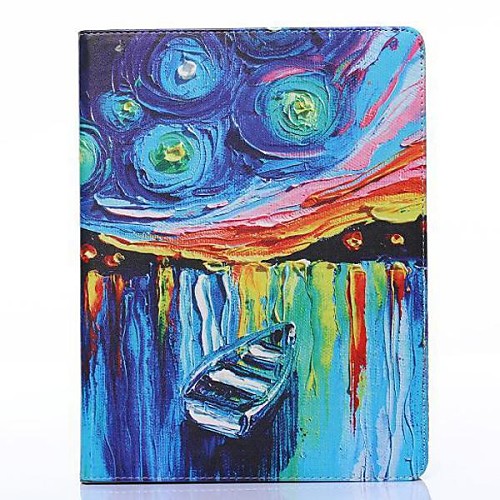 Design of Oil Painting  PU Leather Full Body Case and Stand for iPad 2/3/4