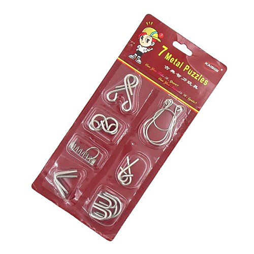 7PCS Classic Knot Intellectual Deduction IQ Teaser Ring Puzzle Toy Instructions included