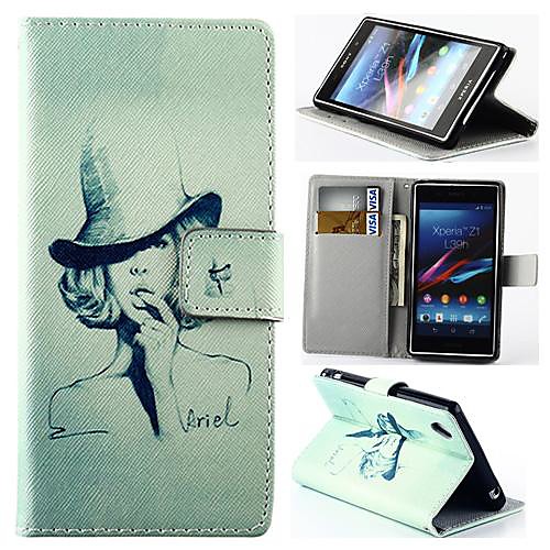 Wallet Style Fashion Girl  PU Leather Full Body Cover with Stand for Sony Xperia Z1 L39H