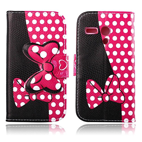 Wave Point Pattern PU Leather Full Body Case with Stand for Motorola MOTO G