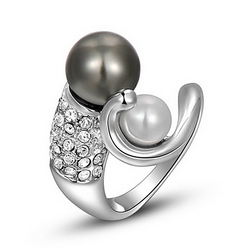 European Double Imitation Pearl Alloy Statement Rings(1 Pc)