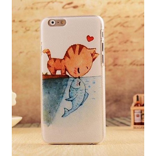 Cat Dear Fish Style Plastic Hard Back Cover for iPhone 6