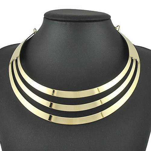 мода три слоя золотой сплав ожерелье