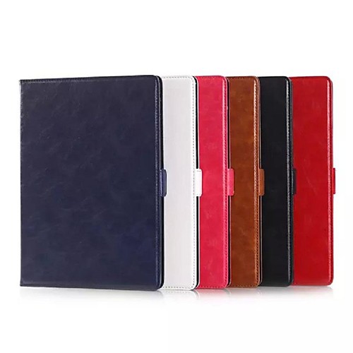 HHMM Solid Color Horsehide Grain PU Holster with Stand Auto Sleep/Wake Up for iPad Air 2/iPad 6 (Assorted Colors)