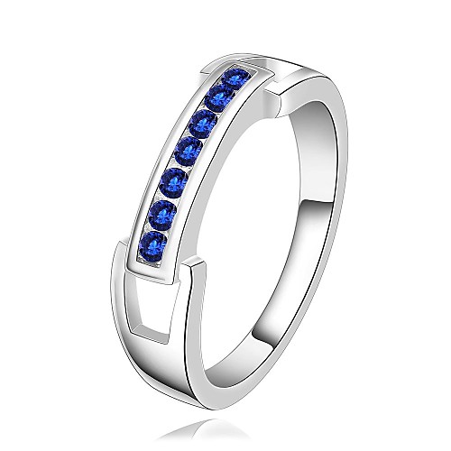 Fashion Women White Silver-Plated Women Rings (Blue) (1 Pc)