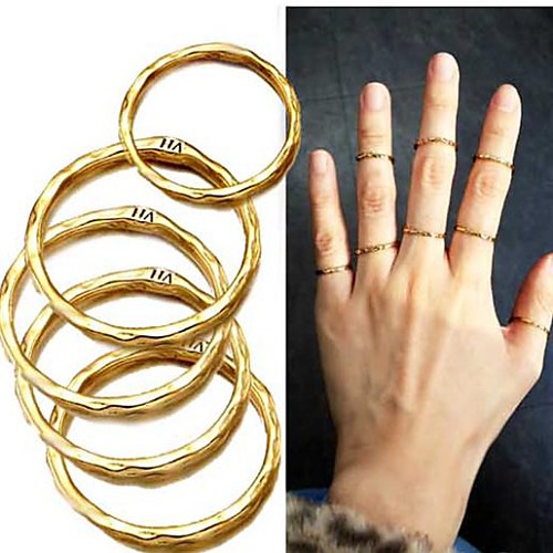 (8 PC)Fashion Personality 8PC Gold-plated Ring