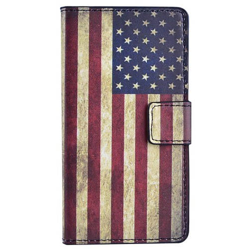 American Flag Pattern PU Leather Case with Stand and Card Slot for Sony Z3 Compact