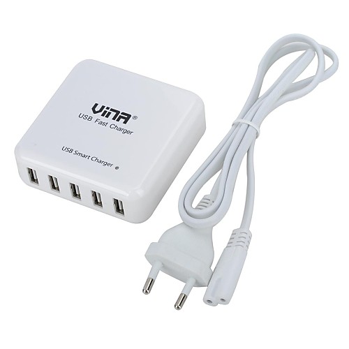 vina портативный безопасности смарт 40w 8а 5-порт телефон планшет USB зарядное устройство для iphone6 / Ipad AIR2 - (ЕС Plug)