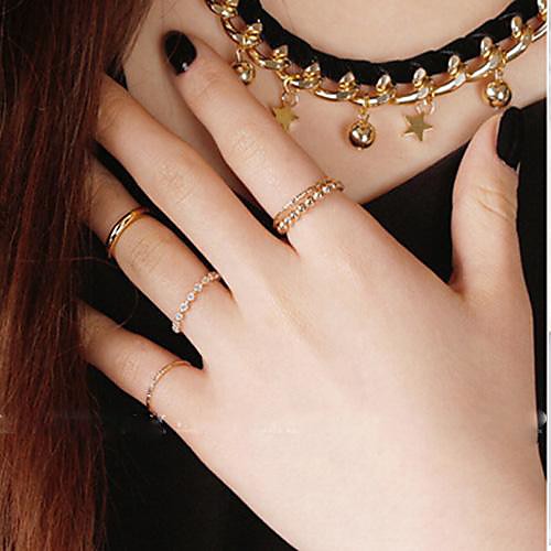 Fashion Mashup  Golden Alloy Midi Rings(5 Pcs)