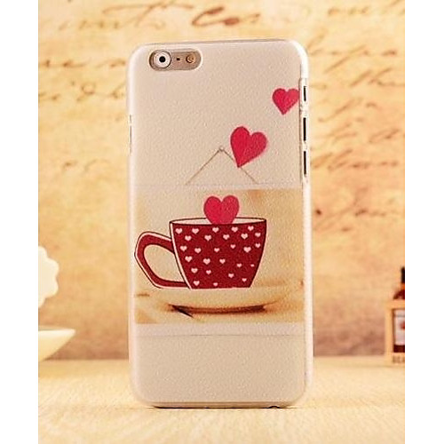 Sweet Love Heart Coffee Style Plastic Hard Back Cover for iPhone 6