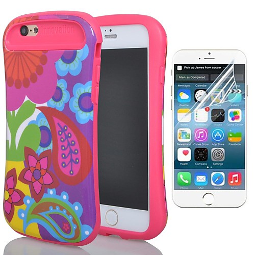 Two-in-One Beauty of The Flower Design PC and Silicone Cover and Protective Film for iPhone 6