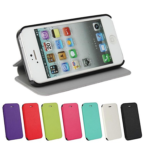 Solid Color Ultrathin PU Leather Full Body Cover with Stand for iPhone 5/5S (Assorted Color)