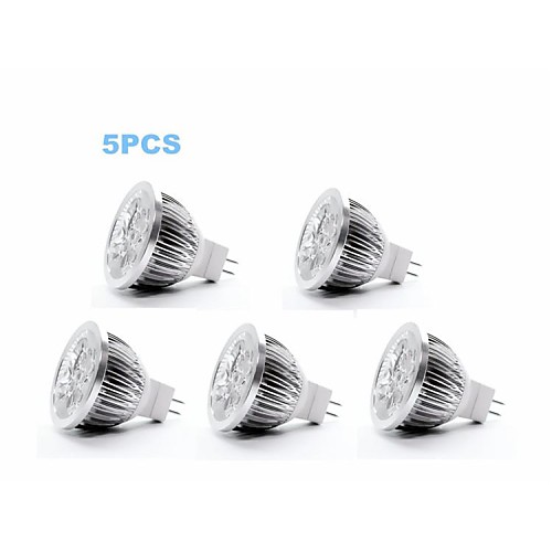 5pcs MR16(GU5.3)  5W 350-400LM 3000-3500K Warm White Color Light LED Spot Bulb(12V)