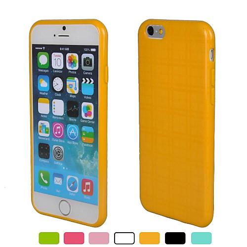 Grid Pattern Slim-fit Thin Soft Gel TPU Case for iPhone 6 (Assorted Colors)