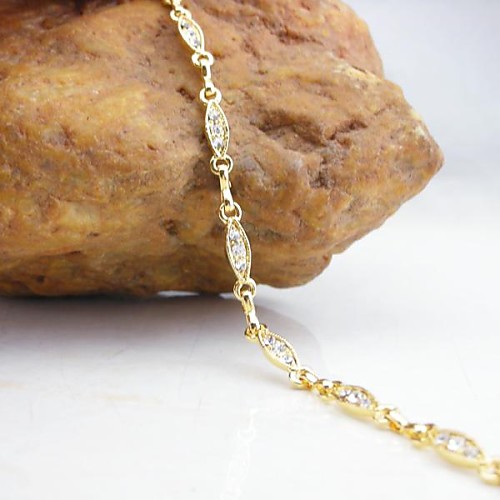 18K Golden Plated Zircon Bracelet 23cm