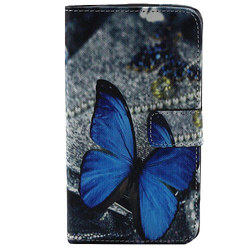 Dew Butterfly  Pattern PU Leather Full Body Case with Stand and Wallet for LG G3