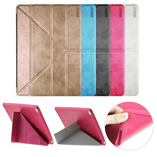 ENKAY Multi-folding Protective Smart Case Soft Back Cover with Stand for iPad Air 2 (Assorted Colors)