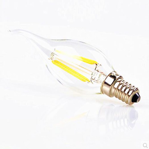 Dimmable E12  2W 2XCOB Epistar 400LM 2800-3200K Warm White LED  Filament Candle Light(AC110V)