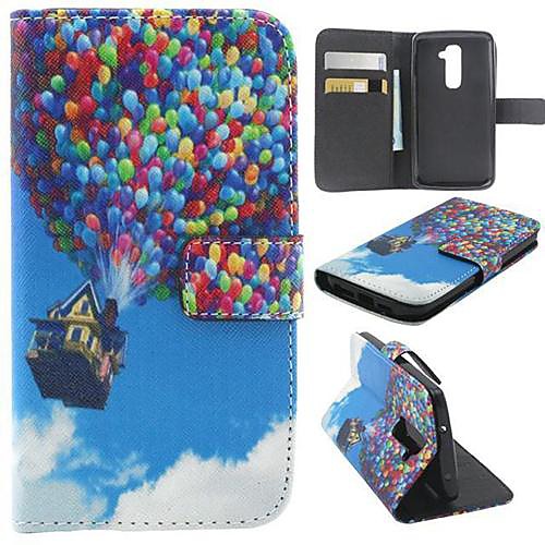 The Balloon Pattern PU Leather Full Body Case with Card Slot, Stand and Strap for LG G2