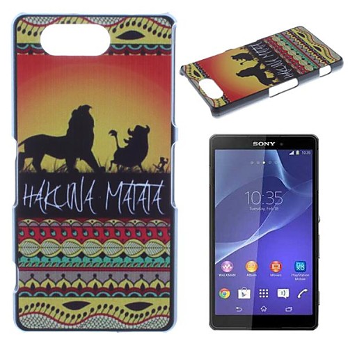 Hakuna Matata On Sunset Lion King Pattern PC Hard Case for Sony  Z3 mini D5803 M55w