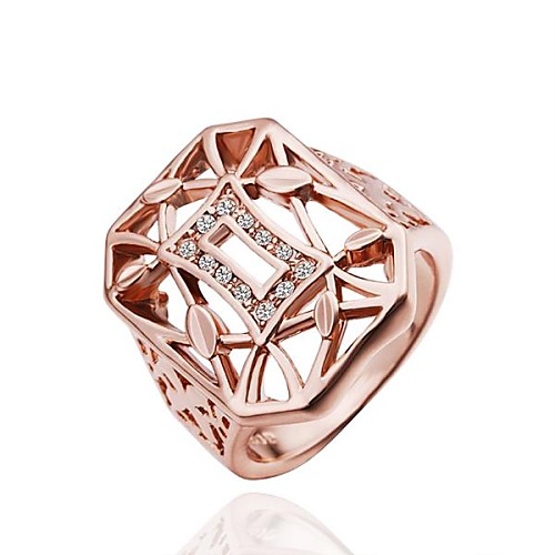 Vintage Unisex Rose Gold Rhinestone Statement Rings(Rose Gold)(1Pcs)