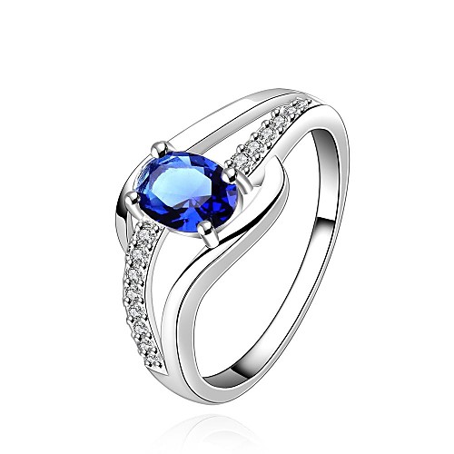 Women's 925Silver Elegent Blue Diamond Stylish Ring