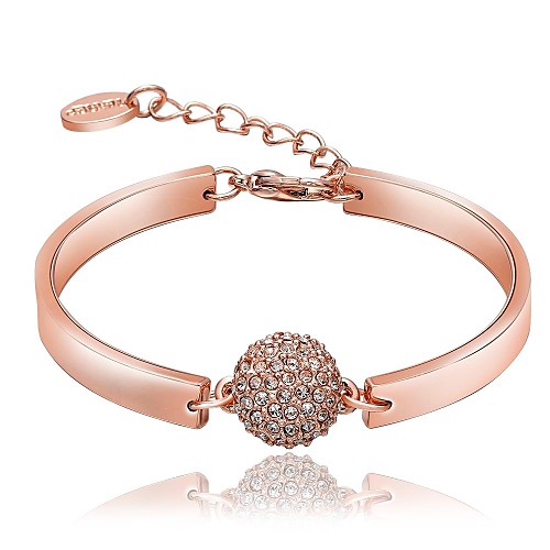 Women's Rose Gold Plated Round Drill Bracelet