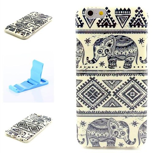 Elephant Pattern Silicone Soft Cover and Mini Diaplay Stand for iPhone 6