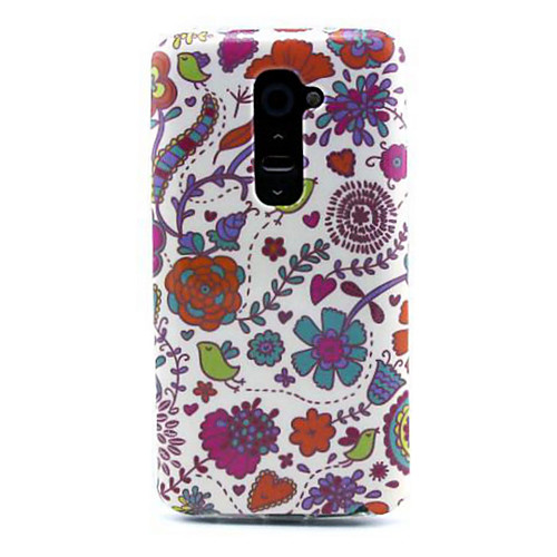 Bird and Flowers Pattern Soft TPU Protective Case for LG G2/D802