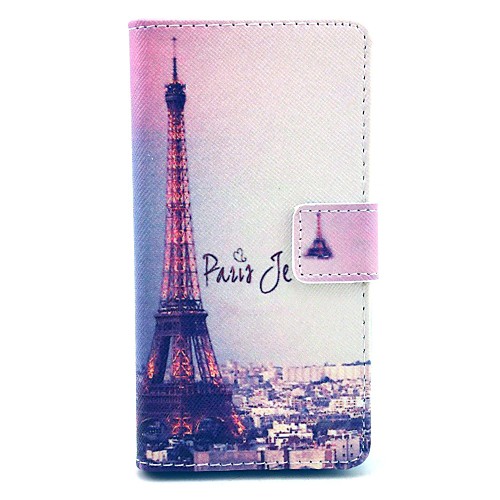 Beautiful Eiffel Tower View Pattern PU Leather Full Body Cover with Card Slot for Nokia Lumia N630