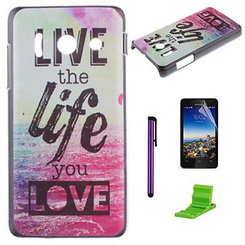 Live Life Sea  Pattern PC Hard Case with Screen Protector,Stylus and Stand for Huawei Y300