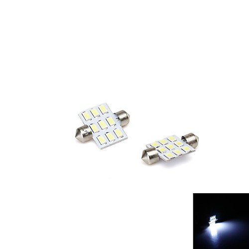 гирлянда 36mm 4.5W 300lm 8000k 9-SMD 5730 привели Холодный белый свет автомобиля лампы для чтения / крытый свет (12V / 2 шт)