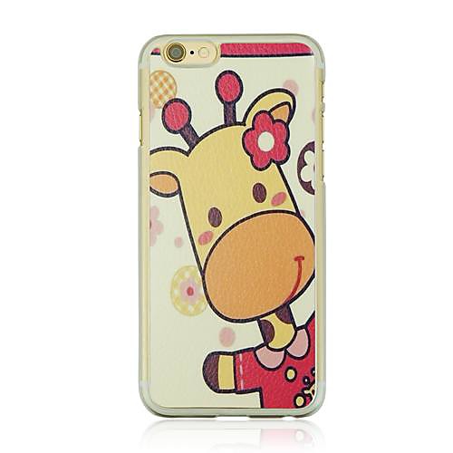 Pink Giraffe Leather Vein Pattern PC Hard Case for iPhone 6