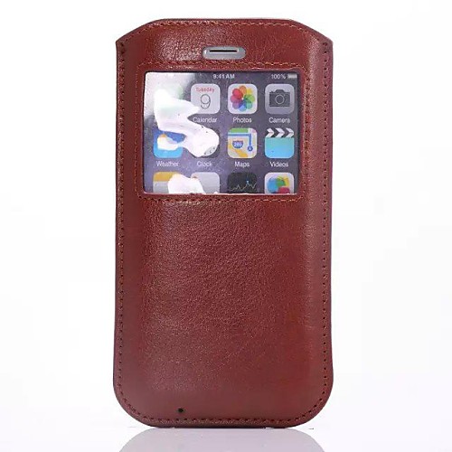 Window Crazy Horse Grain Leather PU Protective Pouches Case for iPhone 6 (Assorted Colors)