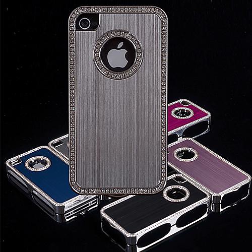 Hexagonal Diamond Frame Brushed Aluminum Hard Case for iPhone 4/4S (Assorted Colors)