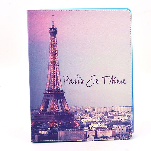 Beautiful Eiffel Tower View Pattern PU Leather Full Body Case with Stand for iPad 2/3/4