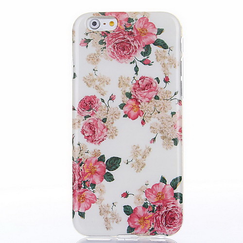 Beautiful Peony Pattern Silicone Soft Cover and Mini Diaplay Stand for iPhone 6