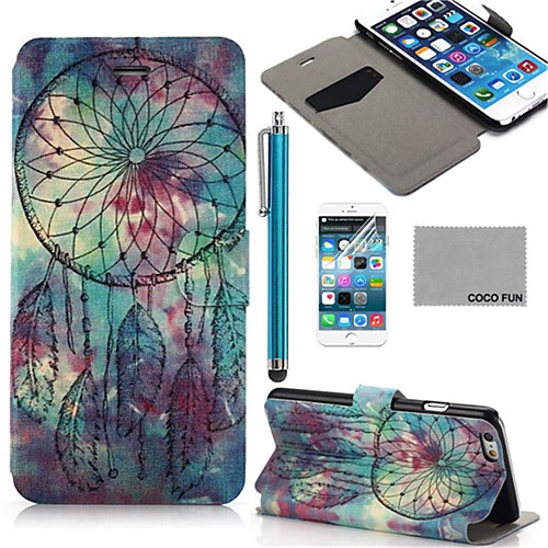 COCO FUN Fashion Dreamcatcher Pattern PU Leather Full Body Case for iPhone 6 6G 4.7 with Screen Protecter and Stylus