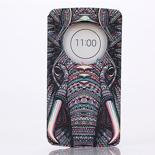 Elephant Pattern Full Body PU Leather Case Cover with Stand  for LG G3