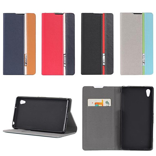 Three Color Design PU Leather Full Body Case with Stand for Sony Xperia Z2 (Assorted Colors)