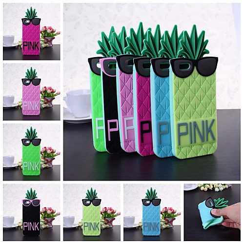 Cute Cartoon Pineapple Pattern Silicone Soft Case for iPhone 6(Assorted Colors)