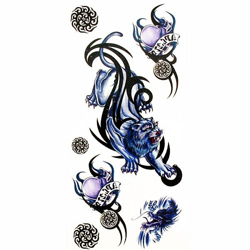 1pc Totem Lion Waterproof Tattoo Sample Mold Temporary Tattoos Sticker for Body Art(18.5cm8.5cm)