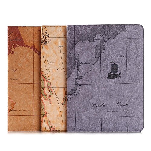 Stylish Map Pattern Smart Cover PU Leather Stand Case  for iPad Air 2 (Assorted Colors)