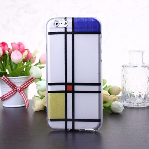 Grid Pattern Transparent TPU Soft Case for iPhone 6