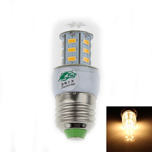 zweihnder E27 5W 500lm 3000k 24  3528 SMD теплый свет кукурузы лампочку (85 ~ 265В)