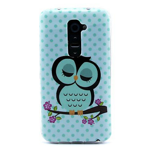 Branch Flowers Cute Owl Pattern Soft TPU Protective Case for LG G2/D802