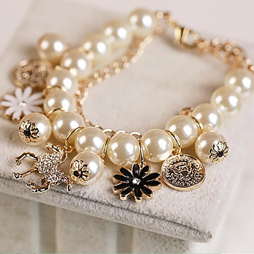 Fashion Pearl Flower Filled with Ms Bracelet