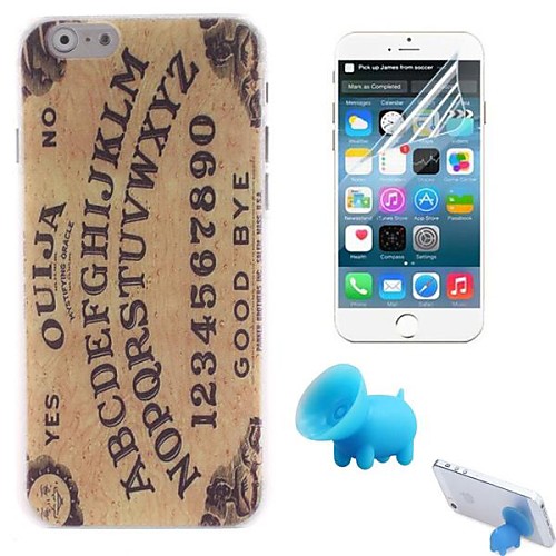 Letters and Numbers Pattern PC Hard Cover with Stand and Protective Film for iPhone 6